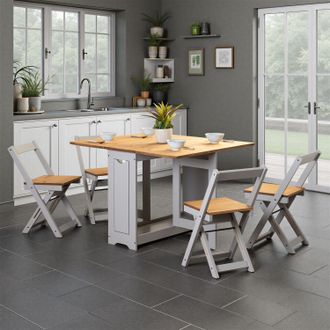 Seconique Santos Butterfly Dining Set in Grey