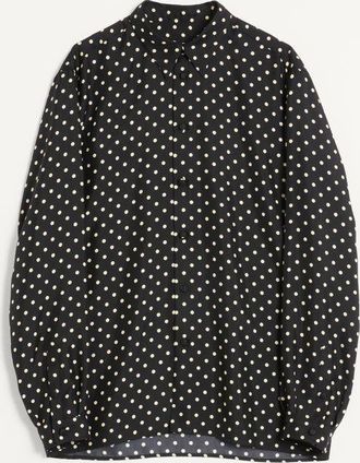 Valentino Camicia In Twill Di Seta Con Stampa Plusdepois Uomo NERO/BURRO 38