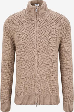 Gran Sasso Zopfstrick-Kaschmircardigan mit Stehkragen