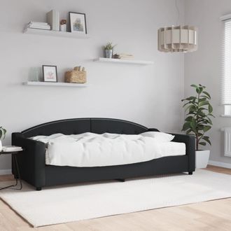 vidaXL Sof&aacute; Cama Con Colch&oacute;n Tela Negro 90x200 Cm Vidaxl