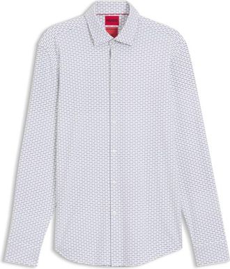 HUGO BOSS Printed slim-fit shirt in stretch jersey