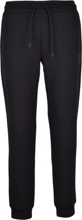 Emporio Armani Tapered Fit Black Track Pants with Ribbed Cuffs