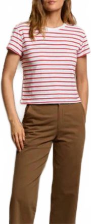 perfectwhitetee Everett Jersey Boxy T Shirt In Tomato Stripe