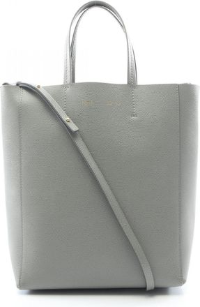 Celine Cabas Gray Leather Handbag Tote Bag (Pre-Owned)