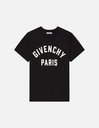 Givenchy Mens EMBROIDERED LOGO T SHIRT - Black - Size: 38