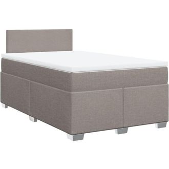 vidaXL Vidaxl - Cama Box Spring Con Colch&oacute;n Tela Gris Taupe 120x200 Cm