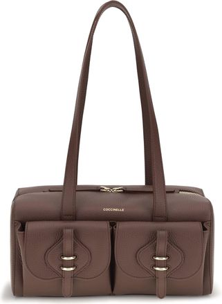 Coccinelle Womens Calf Leather Shoulder Bag Mavery Berry