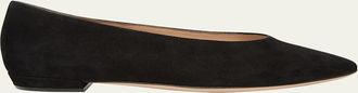 Gianvito Rossi Suede Ballerina Flats