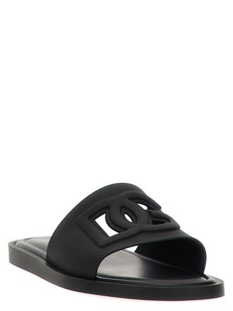 Dolce & Gabbana Logo Cut-Out Slide - Black
