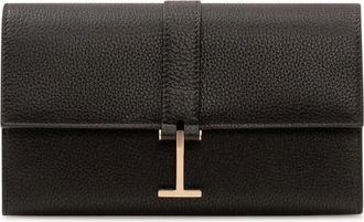 Tom Ford Accessoires, Dames, Zwart, ONE Size, Leer, Leath Portemonnee aan band
