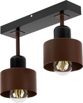 OEM L&aacute;mpara De Techo Negra De Madera Y Metal De Estilo Escandinavo, 2xe27, Iluminaci&oacute;n Led Moderna Para Sal&oacute;n, Cocina, Dormitorio, Habitaci&oacute;n Infantil, Lo