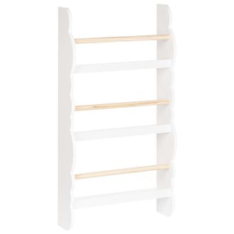 Beliani Estanter&iacute;a De Pared Colgante De Madera De Pino Mdf De 3 Baldas Para Habitaci&oacute;n Infantil Blanco Rigolet
