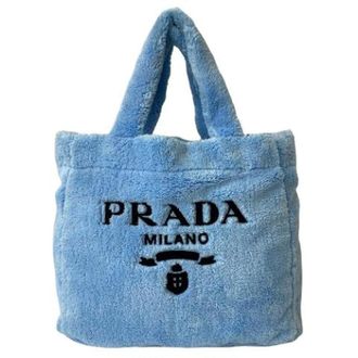 Prada Pre-owned Tote Bags, female, Blue, Size: ONE SIZE Pre-owned Fabric prada-bags