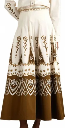 Emporio Sirenuse Amelianna Alabama Skirt In Milk Brown