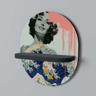 OEM Kanagawa Beauty Estante Ovalado Negro