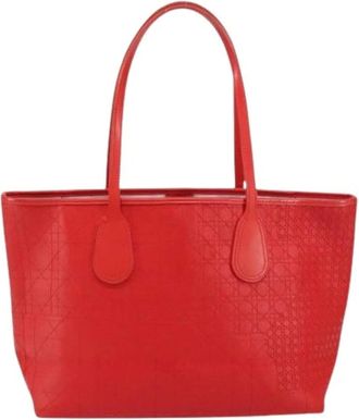 Dior Pre-owned Tote Bags, female, Red, Size: ONE SIZE Pre-owned Canvas shoulder-bags
