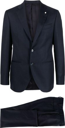 Luigi Bianchi Mantova single-breasted virgin wool suit - men - Virgin Wool/Polyester/Viscose/Cotton - 56 - Blue
