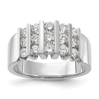 Diamond2Deal 14k White Gold Lab Grown Diamond Wedding Band Ring 1Ct Clarity- VS Color- G-H