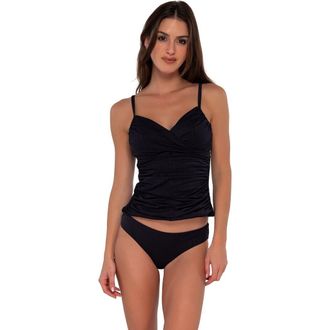 Sunsets Simone Tankini Swimsuit Top in Black Seagrass Texture at Nordstrom, Size X-Small