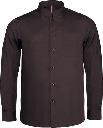 Kariban Mens Long Sleeve Mandarin Collar Shirt (M) (Wine)
