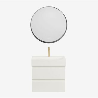 Sklum Conjunto De Mueble De Ba&ntilde;o En Madera Y Chapa De Fresno Con Lavabo Integrado Ona Sklum