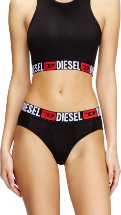 Diesel Three-pack briefs with maxi-logo waist - Panties - Woman - Black