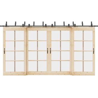 vidaXL Vidaxl - Kit De Herrajes Para Puertas Correderas Acero Negro 427 Cm