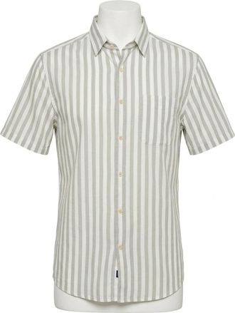 Faherty Short Sleeve Movement Monterrey Shirt In Clover Valley Stripe