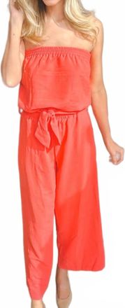 Bishop + Young Free Spirit Strapless Jumpsuit In Lipstick