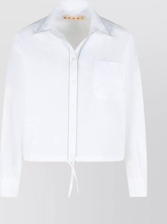 Marni cotton cropped oversized long-sleeve shirt