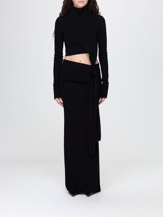 Sportmax Abito lungo slim fit in jersey con collo a dolcevita e cut-out