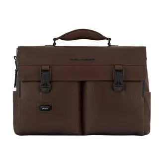 Piquadro Laptop Bags & Cases, male, Brown, Size: ONE SIZE Dark Brown Laptop and iPad Pro Bag