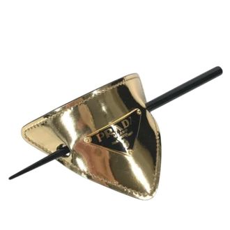 Prada Pre-owned Accessories, female, Yellow, Size: ONE SIZE Pre-owned Leather hair-accessories