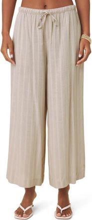 Splendid Bianca Stripe Drawstring Pants in Fawn/white at Nordstrom, Size X-Small