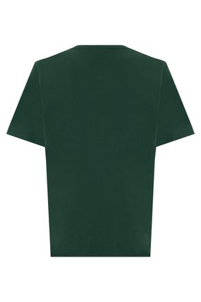 Maison Kitsun&eacute; Logo-Embroidered Cotton T-Shirt - Green