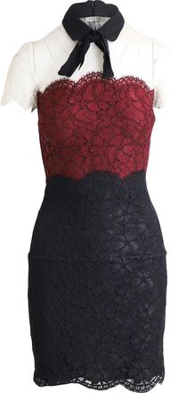 Sandro Sandro Color-Block Lace Dress in Multicolor Polyester