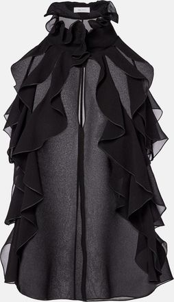 Alexander McQueen Ruffled silk top