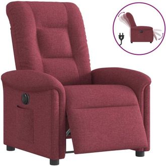 vidaXL Poltrona Elettrica Reclinabile Rosso Vino in Tessuto - Vidaxl