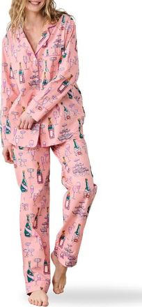 Printfresh Long Sleeve Organic Cotton Pajamas Set in Peach Fizz at Nordstrom, Size X-Small