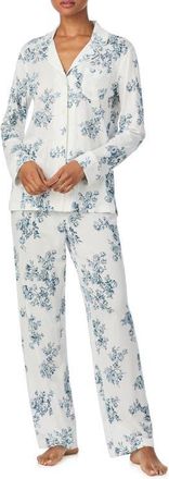 Lauren Ralph Lauren Print Cotton Blend Pajamas in Ivory Floral at Nordstrom, Size X-Small