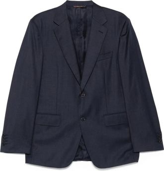 Canali Geruit pak met twee knopen - Blauw