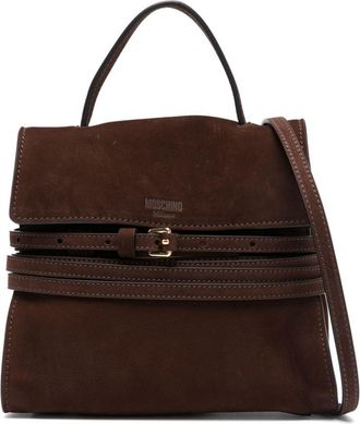 Moschino logo-debossed tote bag - women - Calf Suede - OS - Brown