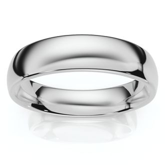 Pompeii3 10k White Gold Plain High Polish Comfort Fit 6mm Wedding Band Size Selectable