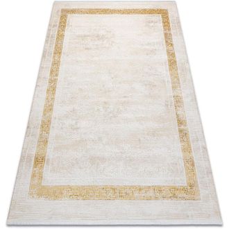 RugsX Alfombra Moderna Duke 51524 Crema / Dorado - Estructura, Griego Estructurada, Muy Suave, Flecos Beige 140x190 Cm