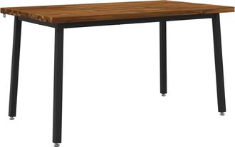vidaXL 140 X 70 X 75 Cm Madera De Acacia S&oacute;lida Natural Y Negro Vidaxl