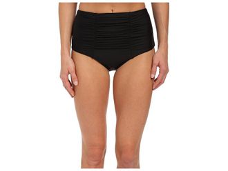 BECCA by Rebecca Virtue Color Code High-Waist Bottoms Womens Swimwear Black : XS, Nylon/Spandex