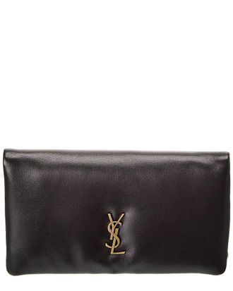 Saint Laurent Calypso Large Leather Clucth