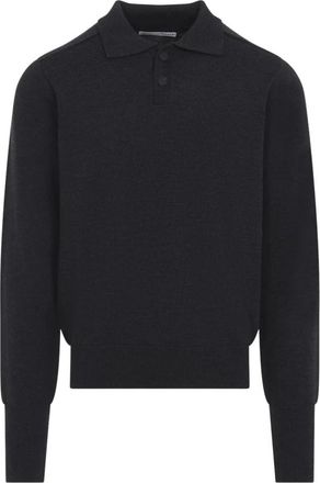 STUDIO NICHOLSON Sark Poloshirt Trui - Heren - Polos - Zwart - S - Wol - Tops