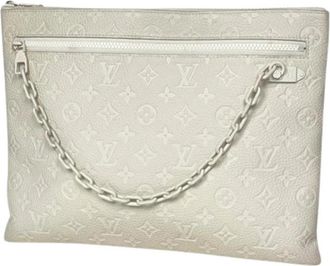 Louis Vuitton Pre-owned Clutch Bag Pochette - Dames - Vintage Clutch - Wit - ONE Size - Leer - Vintage