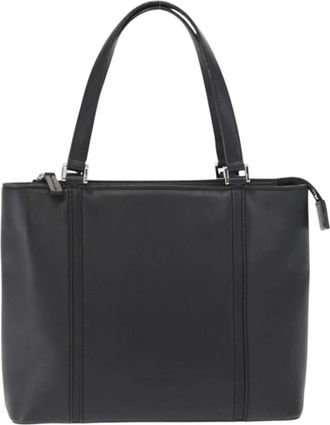 Burberry Pre-owned Tote Bags, female, Black, Size: ONE SIZE Pre-owned Vintage Leather Tote Bag